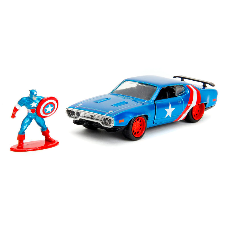 CAPTAIN AMERICA E 1972 PLYMOUTH GTX 1:32 IN DIE CAST