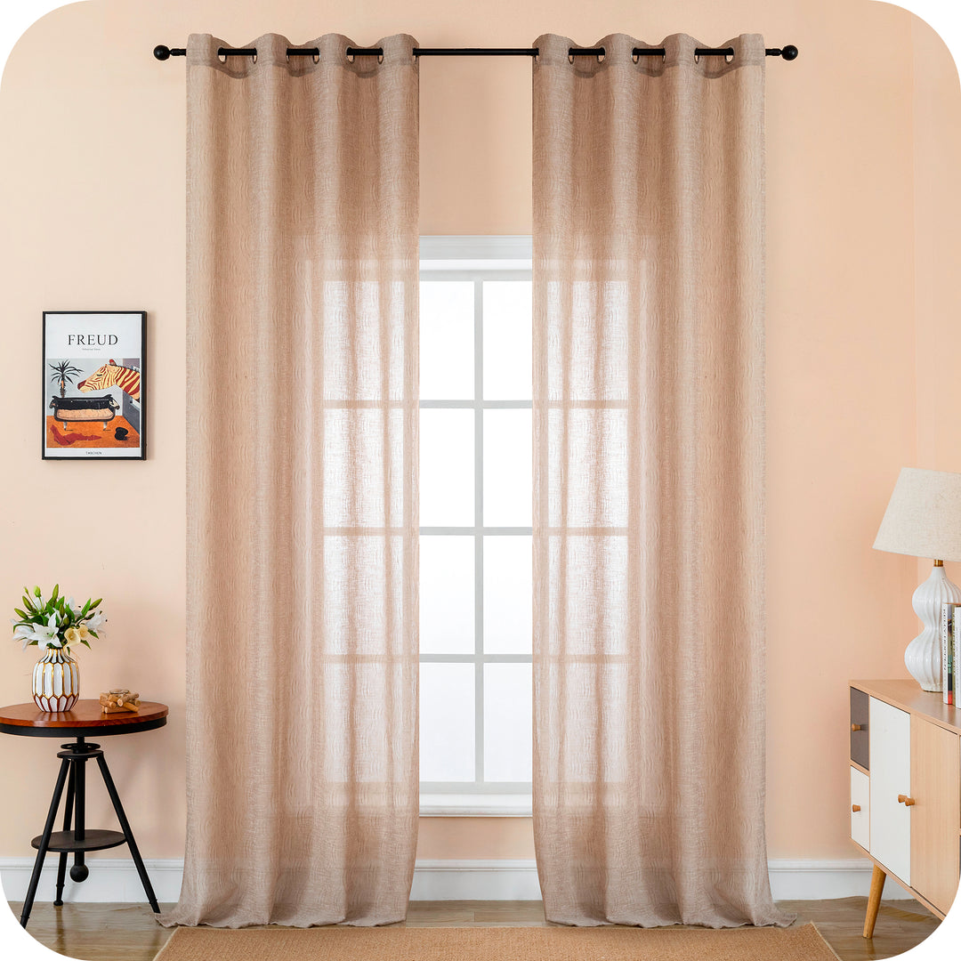 TENDA SEMI FILTRANTE SIMIL LINO MOTIVO ONDULATO 1 PANNELLO 140X285CM MAGGESE
