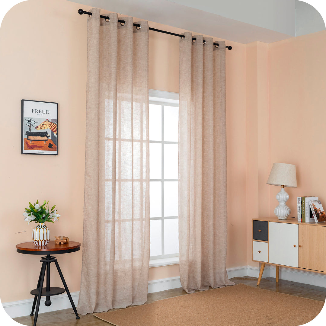 TENDA SEMI FILTRANTE SIMIL LINO MOTIVO ONDULATO 1 PANNELLO 140X285CM MAGGESE