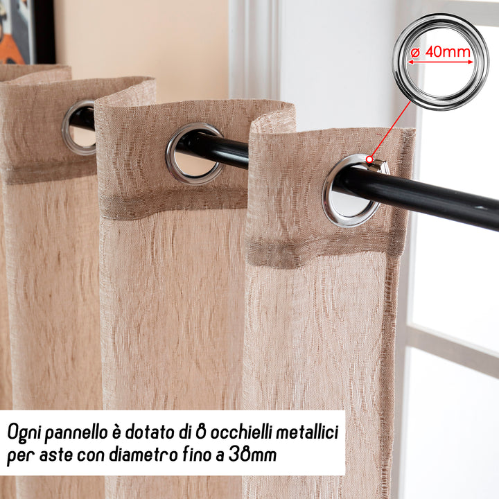 TENDA SEMI FILTRANTE SIMIL LINO MOTIVO ONDULATO 1 PANNELLO 140X285CM MAGGESE