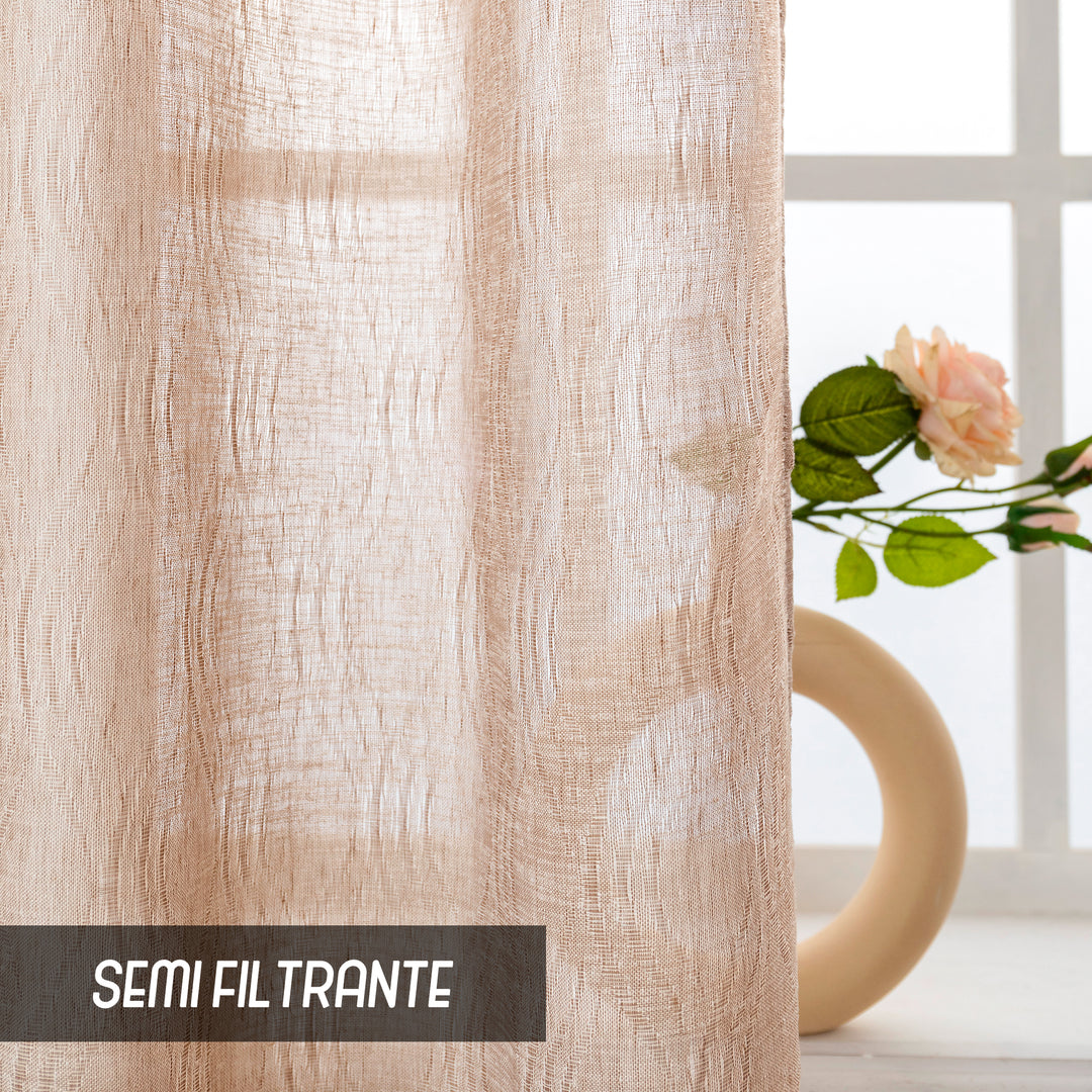 TENDA SEMI FILTRANTE SIMIL LINO MOTIVO ONDULATO 1 PANNELLO 140X285CM MAGGESE