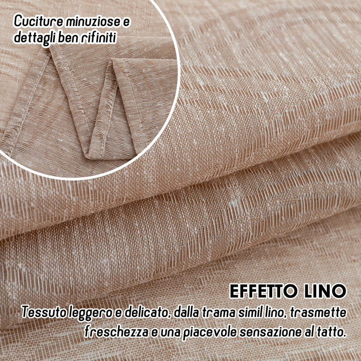 TENDA SEMI FILTRANTE SIMIL LINO MOTIVO ONDULATO 1 PANNELLO 140X285CM MAGGESE