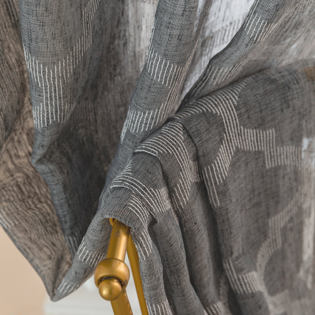 TENDA SEMI FILTRANTE SIMIL LINO FANTASIA ROMBICA 1 PANNELLO 140X280CM GRIGIO