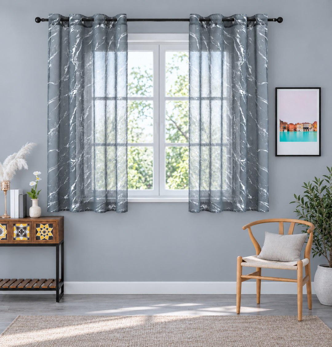 TENDA FAVIGNANA FILTRANTE FANTASIA ARGENTATA EFFETTO MARMO 1 PANNELLO 140X150CM GRIGIO