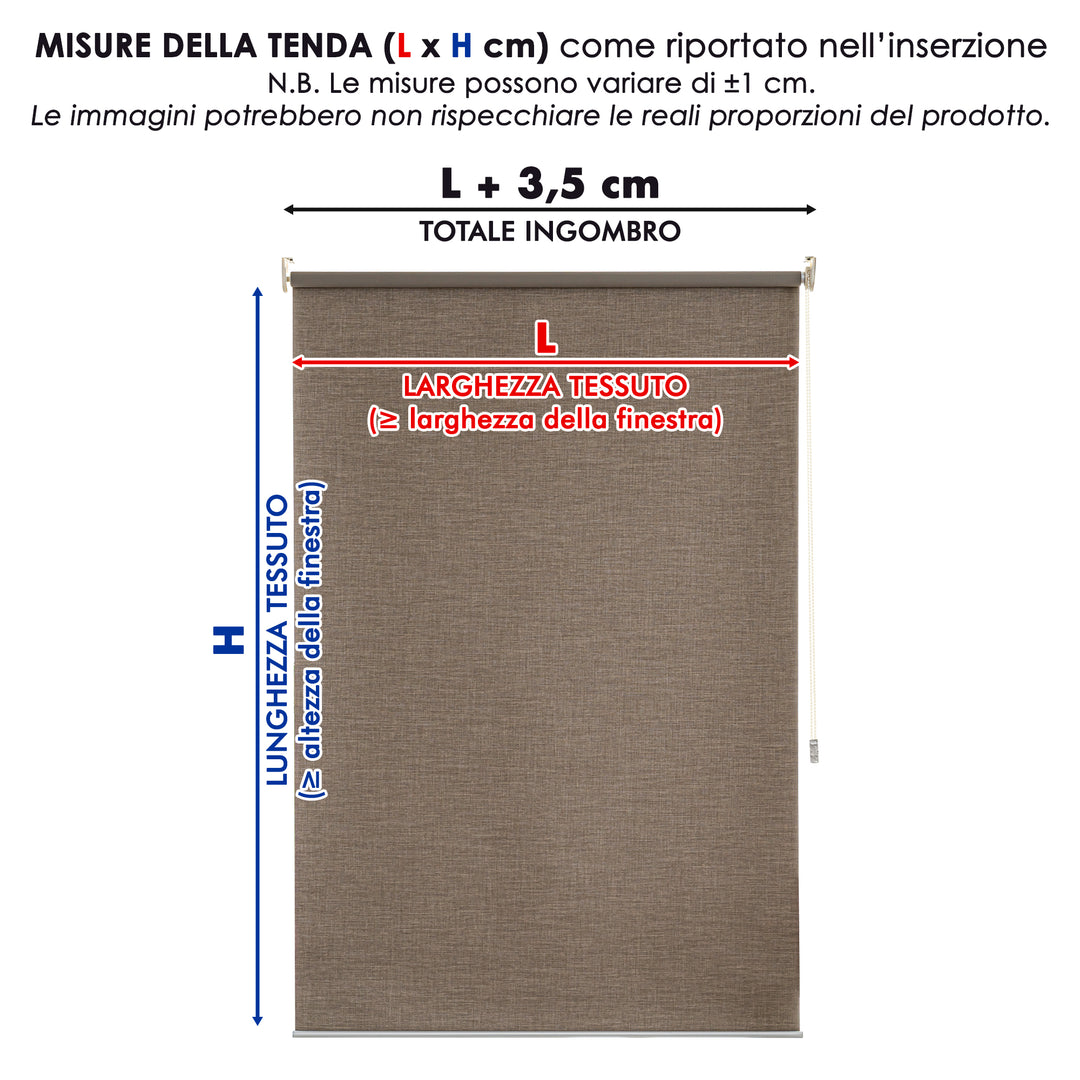 TENDA A RULLO KAUAI TOTAL BLACKOUT TORTORA