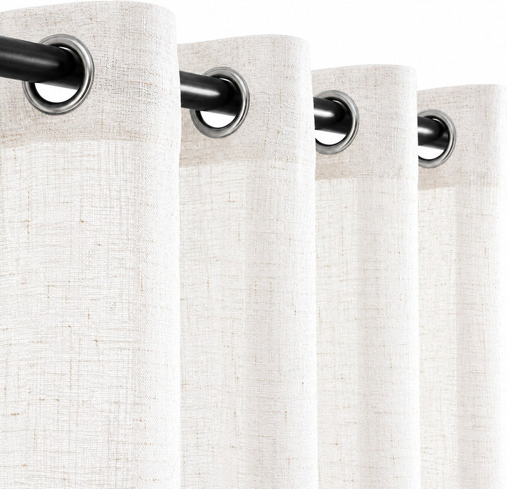 TENDA CRETA SEMI FILTRANTE SIMIL LINO CON OCCHIELLI 1 PANNELLO 140X150CM NATURALE