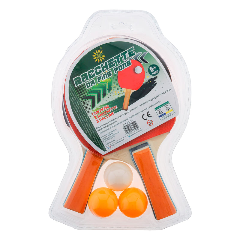 SET PING PONG 2 RACCHETTE E 3 PALLINE