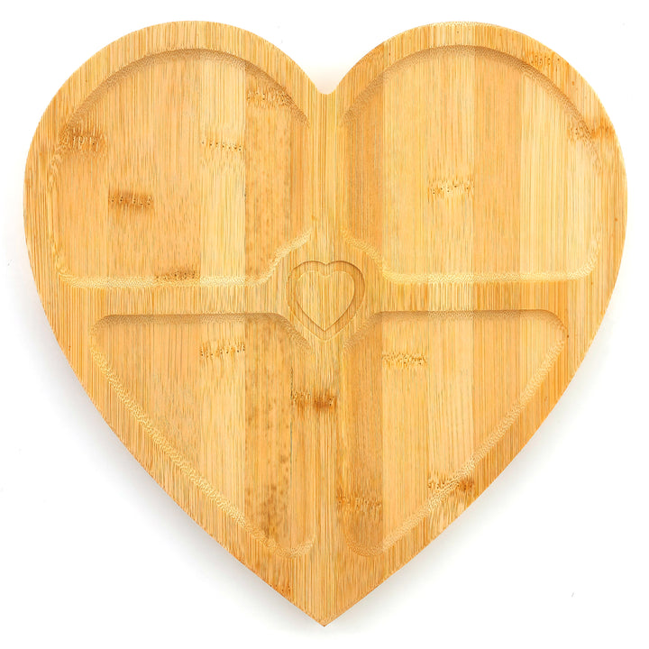 TAGLIERE IN BAMBÙ A 4 SCOMPARTI - CUORE
