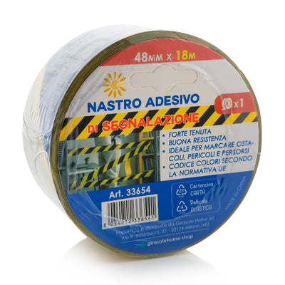 NASTRO DI SEGNALAZIONE GIALLO-NERO 48MM 18 METRI