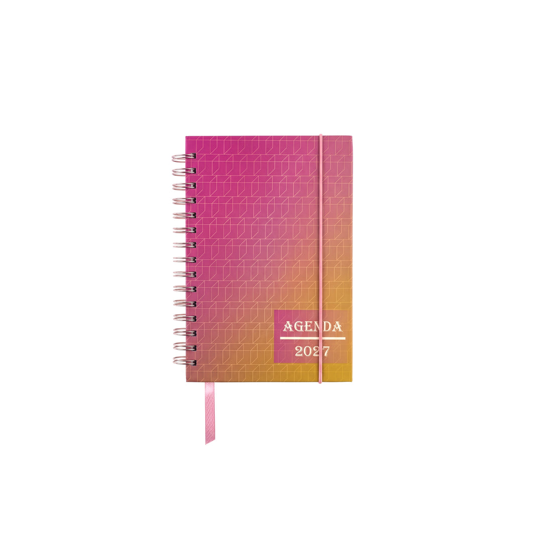 AGENDA 2027 GIORNALIERA A SPIRALE A6 colore rosa