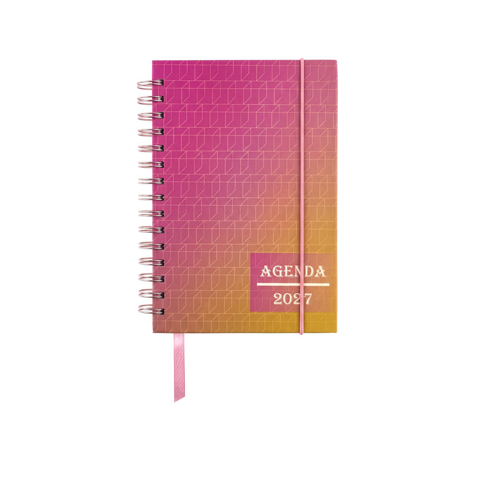 AGENDA 2027 GIORNALIERA A SPIRALE A5 colore rosa
