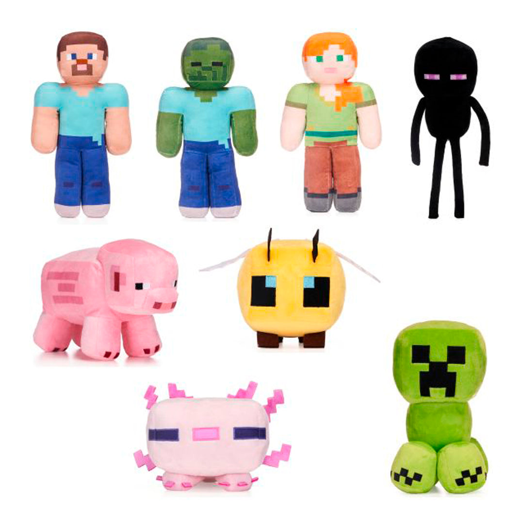 PELUCHE MINECRAFT 28CM 8 ASSORTIMENTI