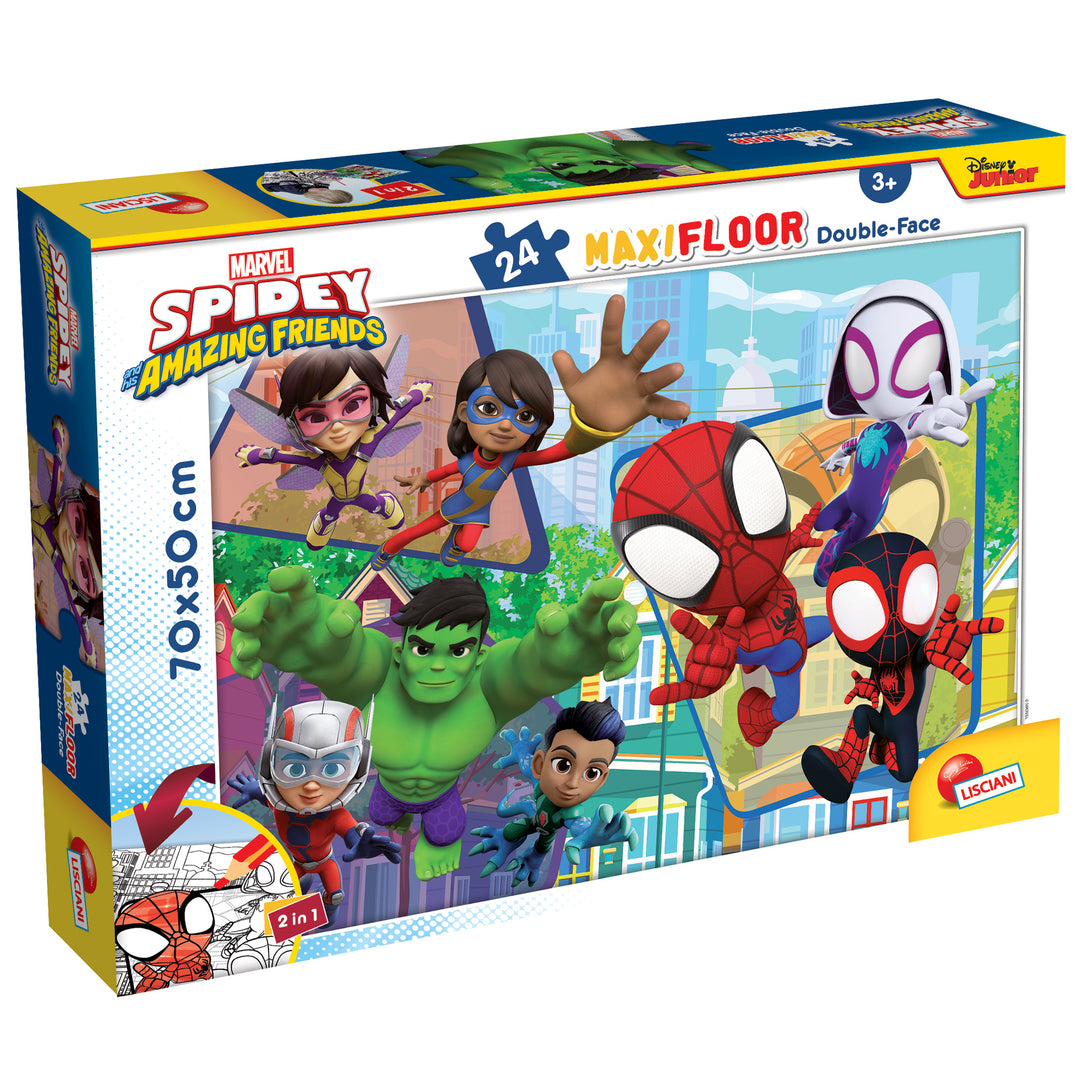 PUZZLE DOUBLE-FACE MAXI FLOOR 24 PEZZI - SPIDEY