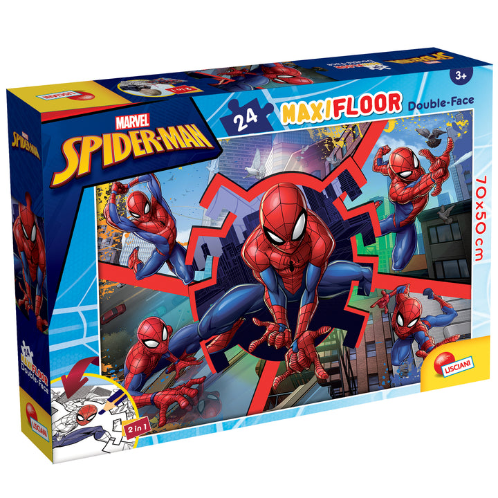 PUZZLE DOUBLE-FACE MAXI FLOOR 24 PEZZI - SPIDERMAN