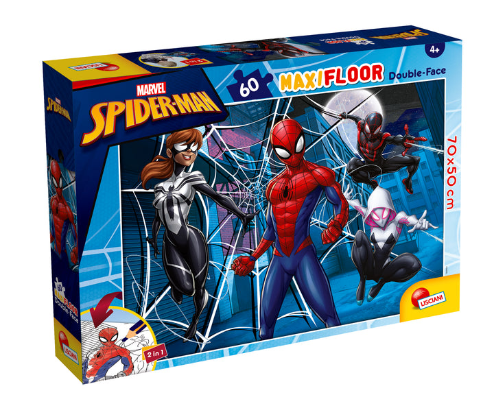 PUZZLE DOUBLE-FACE MAXI FLOOR 60 PEZZI - SPIDERMAN