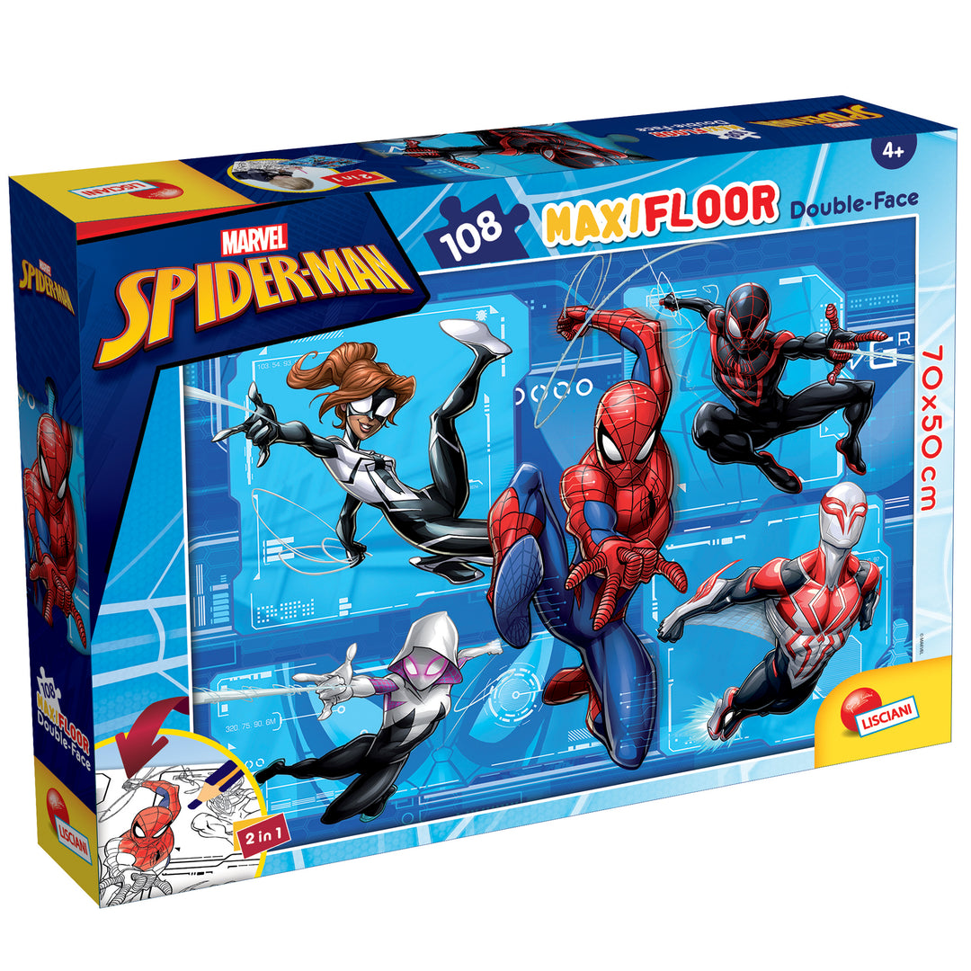 PUZZLE DOUBLE-FACE MAXI FLOOR 108 PEZZI - SPIDERMAN
