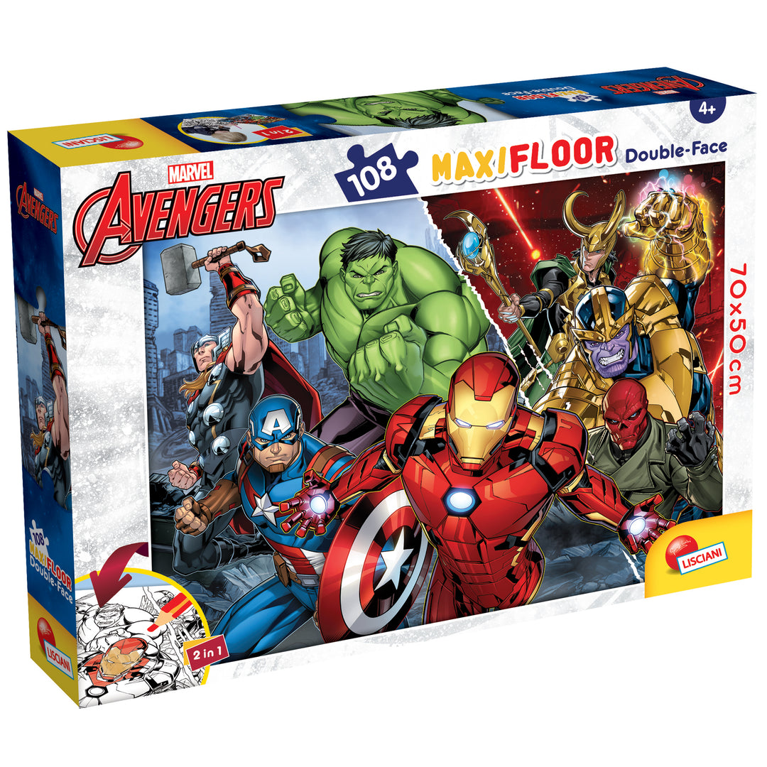 PUZZLE DOUBLE-FACE MAXI FLOOR 108 PEZZI - AVENGERS
