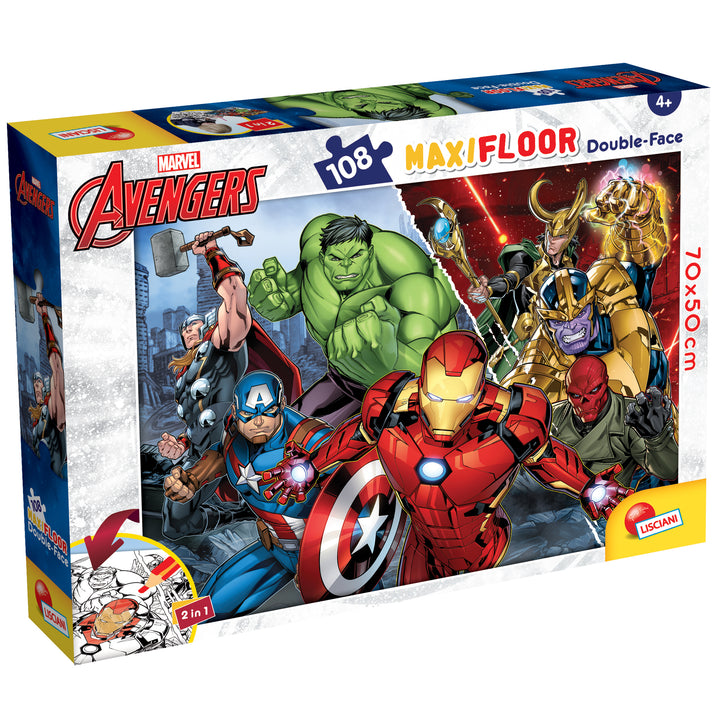 PUZZLE DOUBLE-FACE MAXI FLOOR 108 PEZZI - AVENGERS