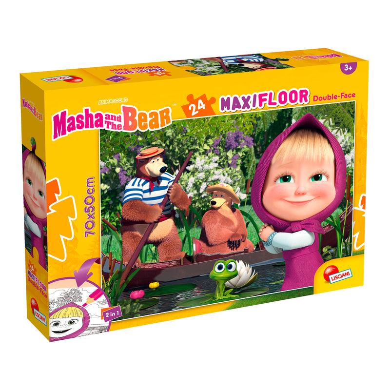 PUZZLE DOUBLE-FACE MAXI FLOOR 24 PEZZI - MASHA E ORSO