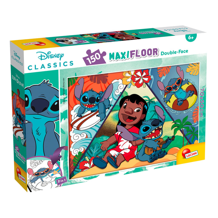 PUZZLE DOUBLE-FACE MAXI FLOOR 150 PEZZI - LILO &amp; STITCH