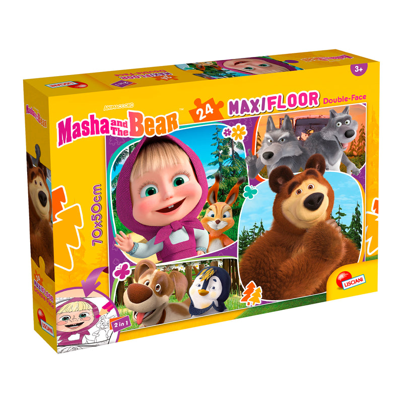 PUZZLE DOUBLE-FACE MAXI FLOOR 24 PEZZI - MASHA E ORSO