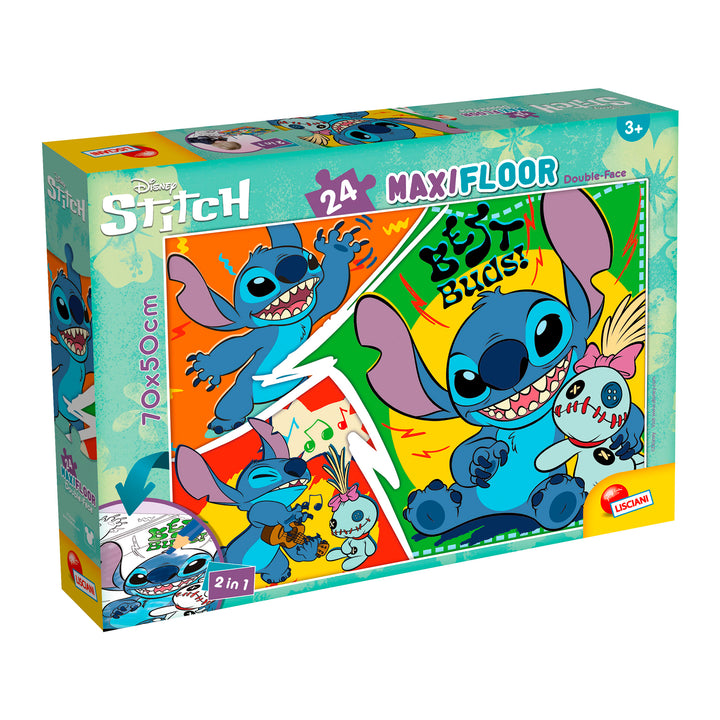 PUZZLE DOUBLE-FACE MAXI FLOOR 24 PEZZI - LILO &amp; STITCH