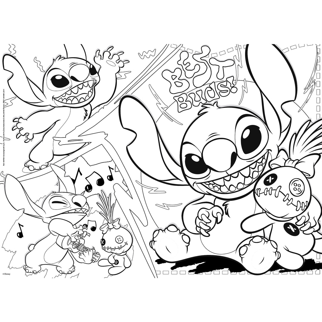 PUZZLE DOUBLE-FACE MAXI FLOOR 24 PEZZI - LILO &amp; STITCH