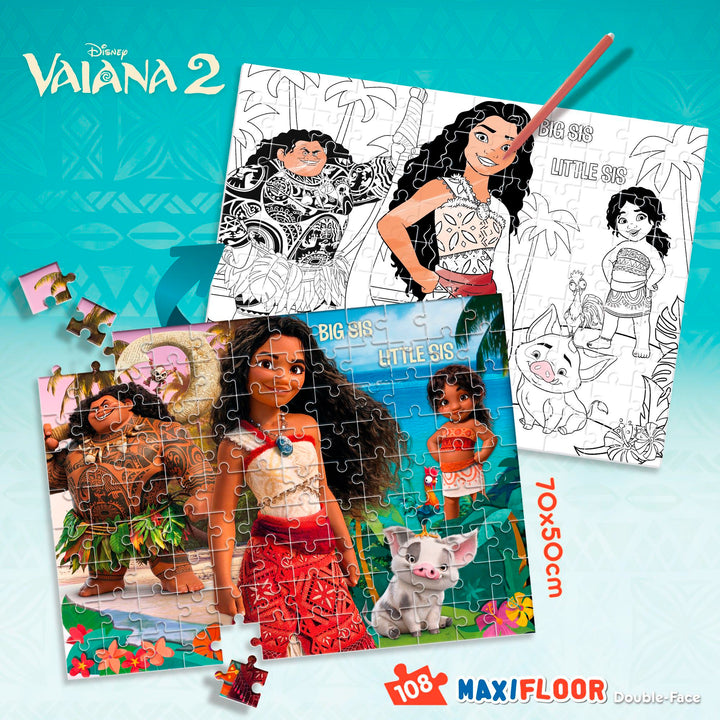 PUZZLE DOUBLE-FACE MAXI FLOOR 108 PEZZI - VAIANA 2