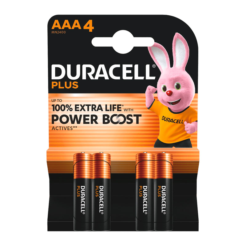 DURACELL PLUS POWER BOOST BATTERIA AAA MINI STILO 4PZ