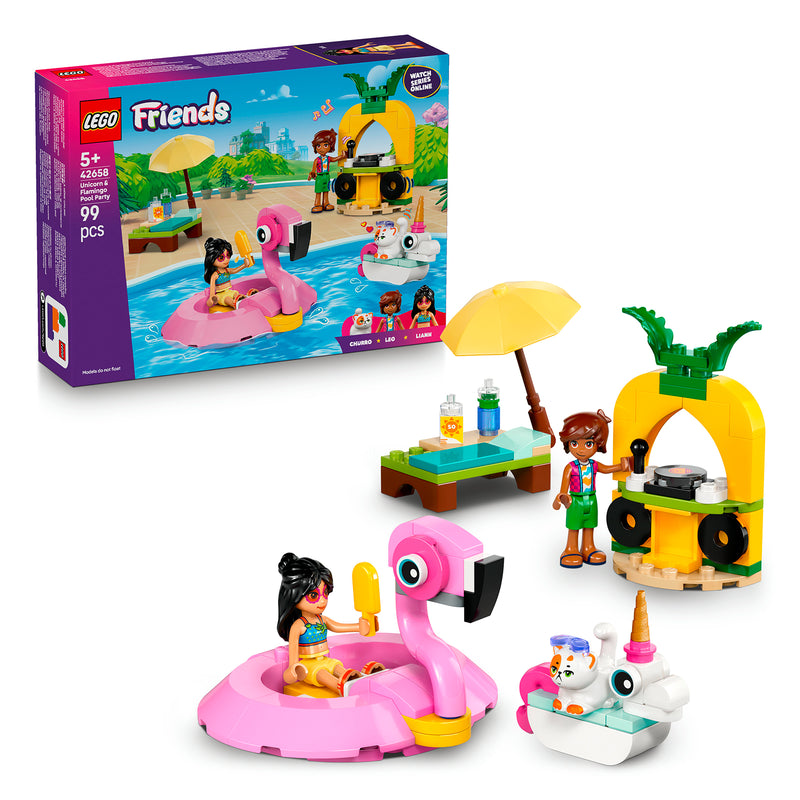 LEGO 42658 POOL PARTY CON UNICORNO E FENICOTTERO