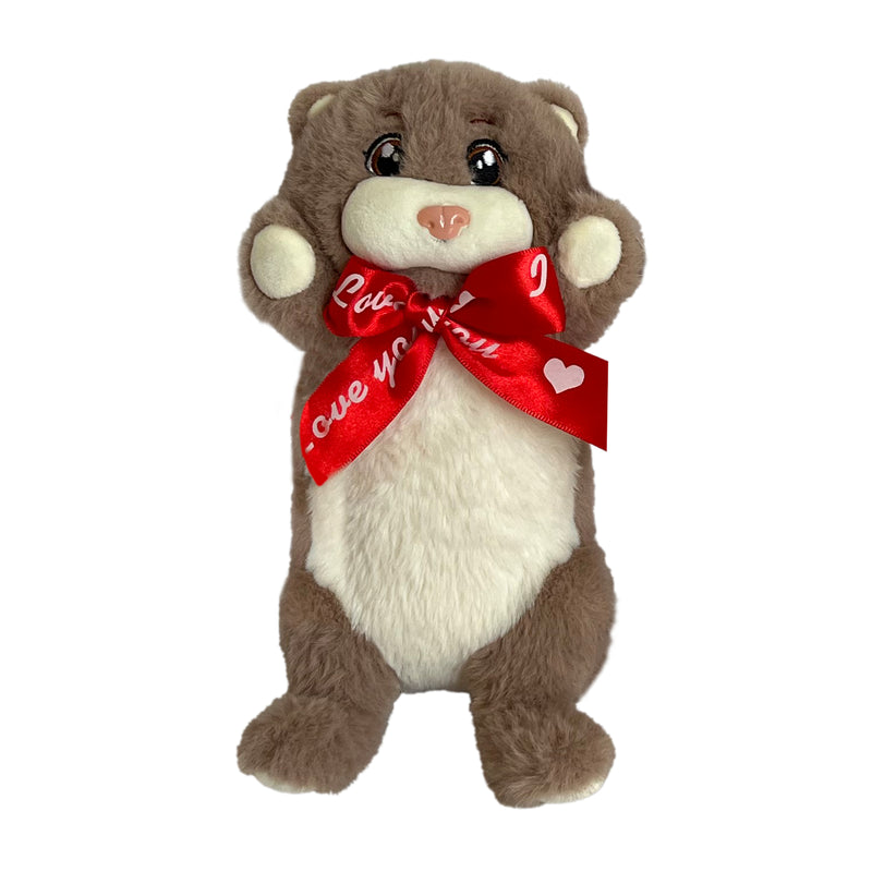 PELUCHE GATTINO CON FIOCCO LOVE 23CM