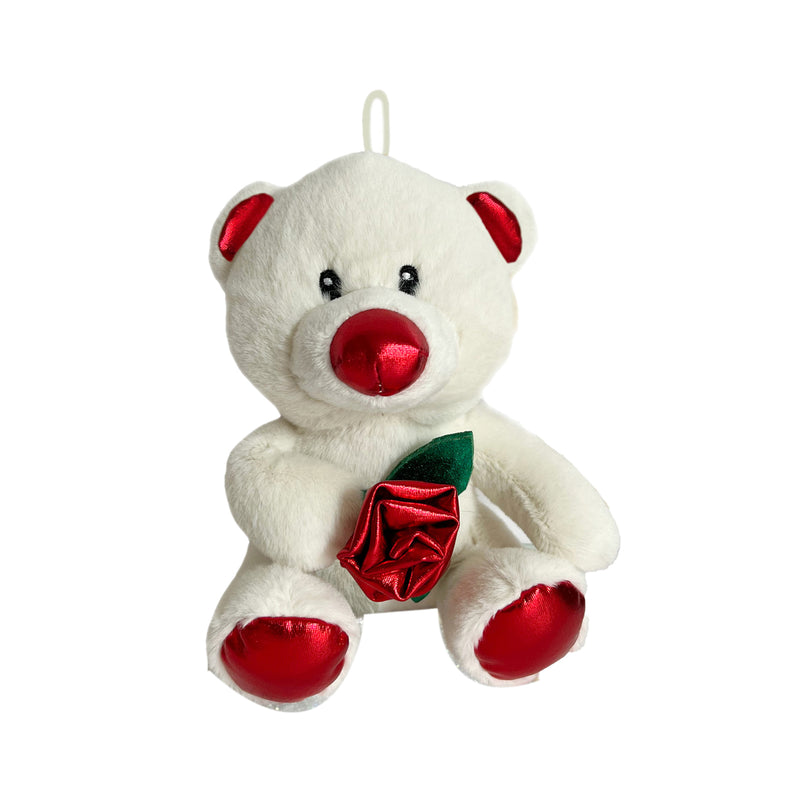 PELUCHE ORSETTO CON ROSA/CUORE 18CM