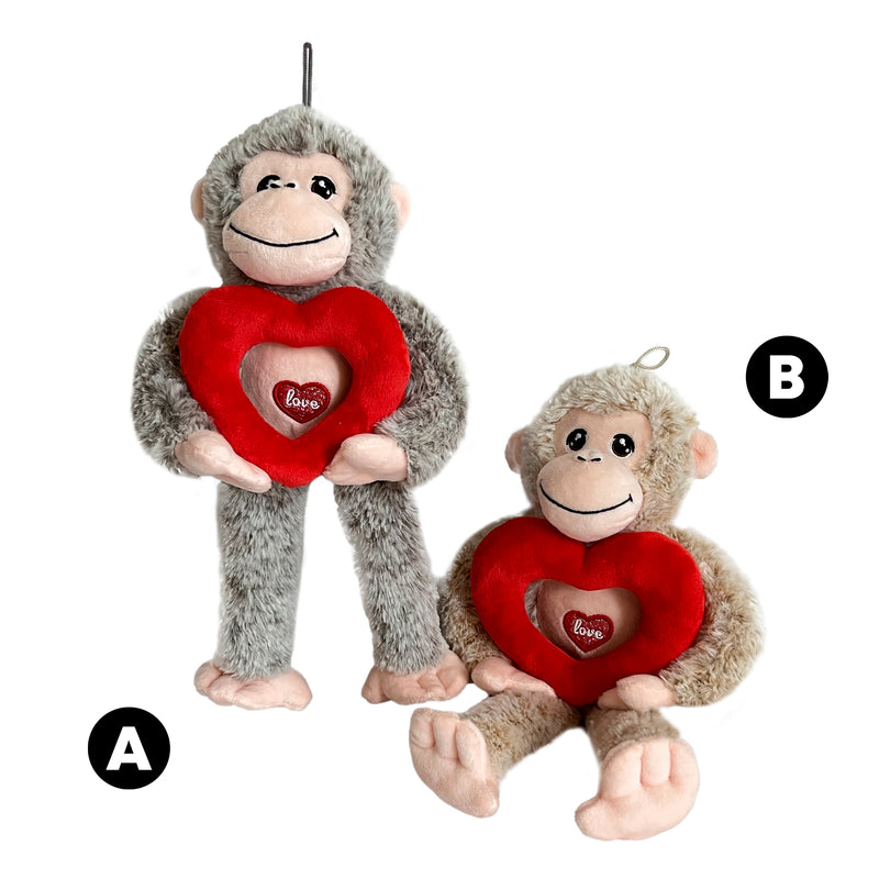 PELUCHE SCIMMIA CON CUORE 30CM