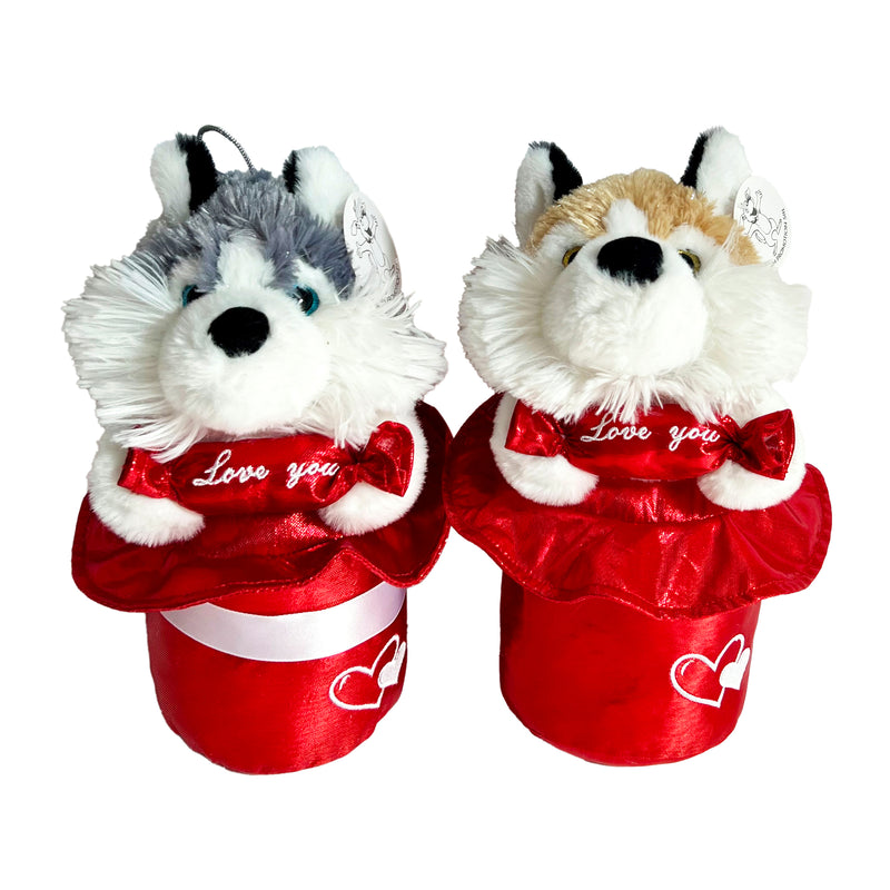 PELUCHE HUSKY IN CAPPELLO 30CM