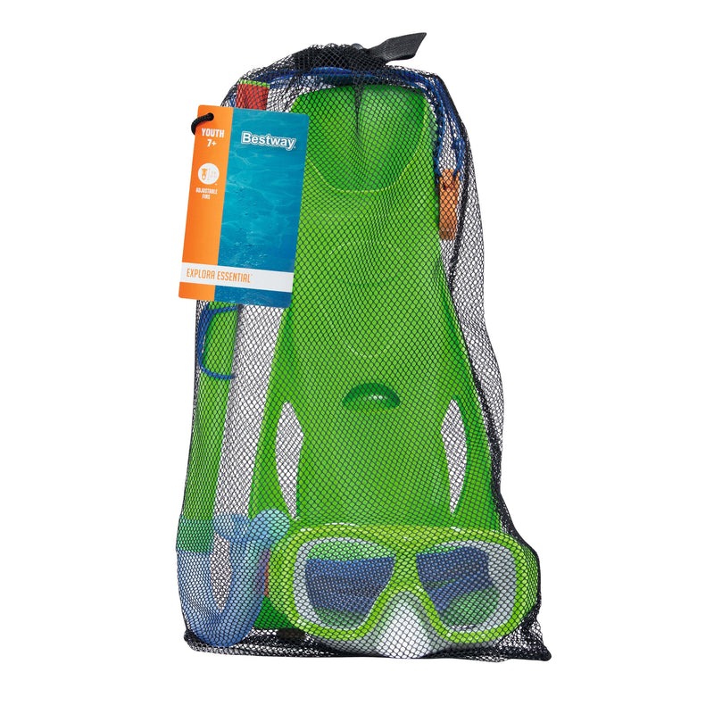 BW25019 SET SNORKELING CON PINNE EXPLORA ESSENTIAL 7-14 ANNI