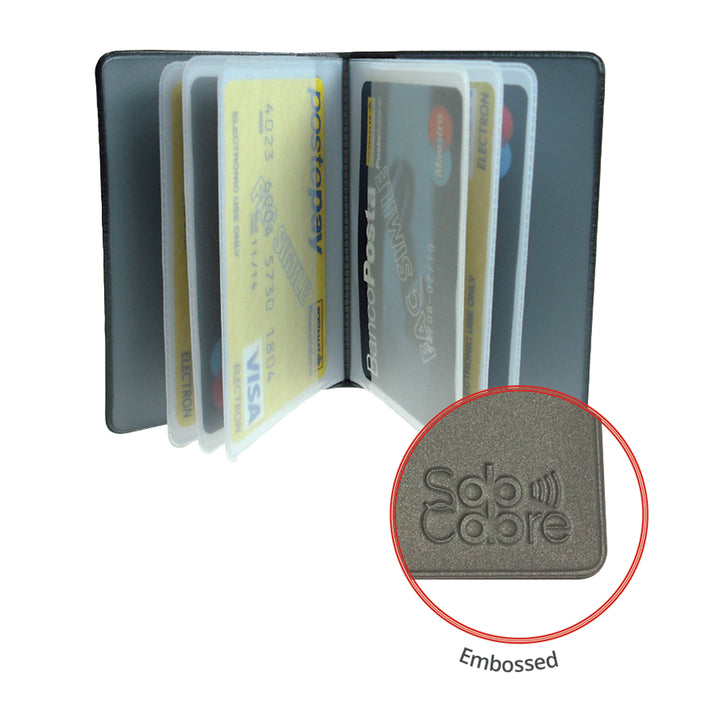 PORTACARD A LIBRO PLURICARD SOLOCOLORE SCUDO PROTEZIONE RFID