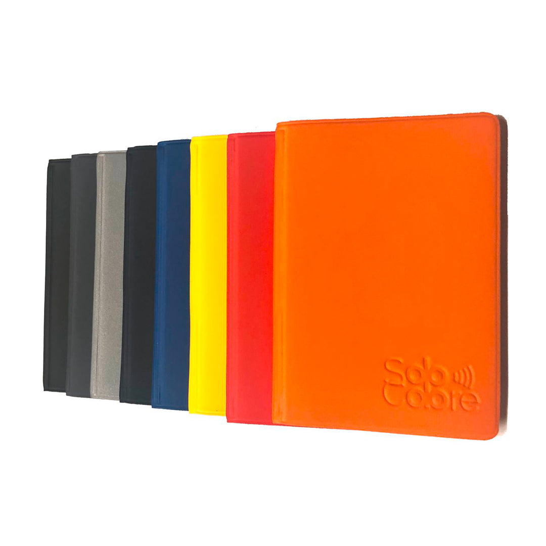PORTACARD A LIBRO PLURICARD SOLOCOLORE SCUDO PROTEZIONE RFID