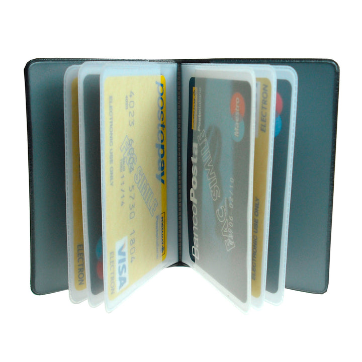 PORTACARD A LIBRO PLURICARD SCUDO CARBON