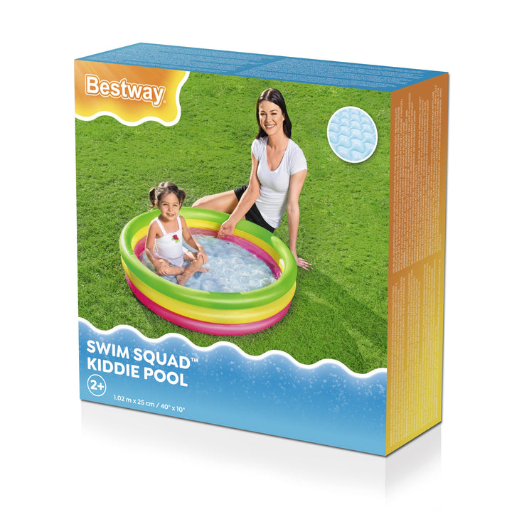 BW51104 PISCINA SWIM SQUAD 3 ANELLI CON FONDO GONFIABILE 102X25CM