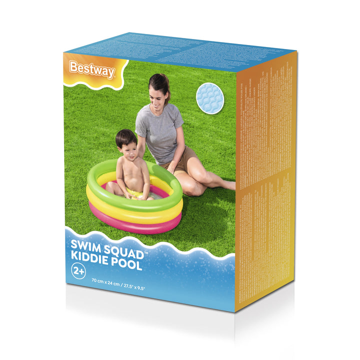 BW51128 PISCINA SWIM SQUAD 3 ANELLI CON FONDO GONFIABILE 70X24CM