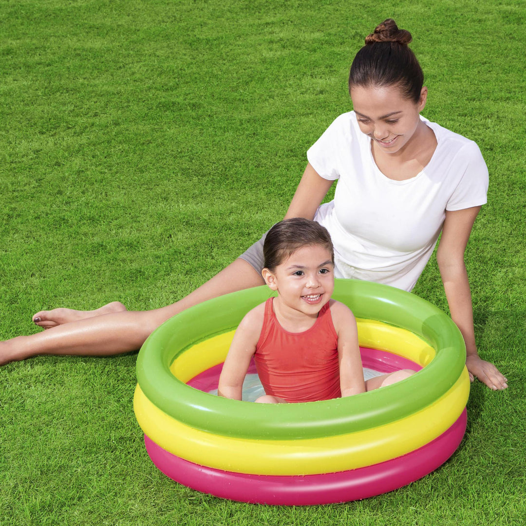 BW51128 PISCINA SWIM SQUAD 3 ANELLI CON FONDO GONFIABILE 70X24CM