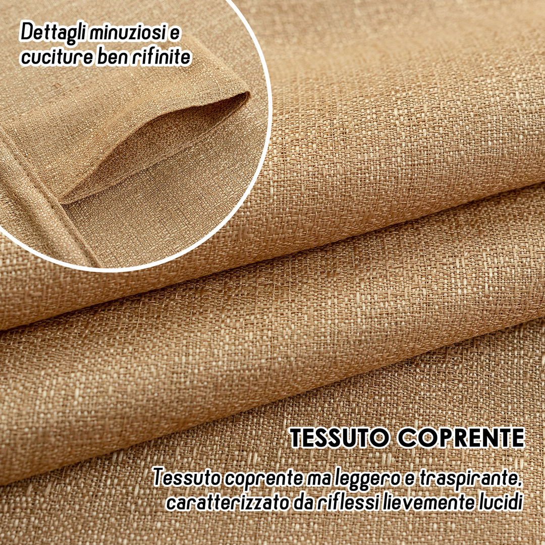 COPPIA TENDE SEMI COPRENTI IN TINTA UNITA 2X70X235CM OCRA