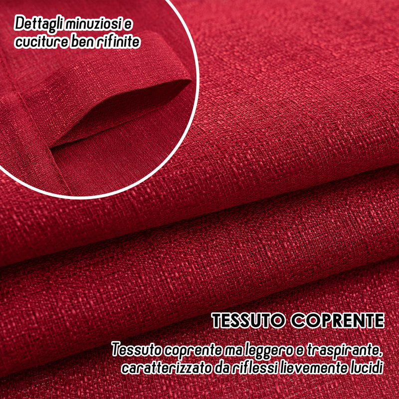 COPPIA TENDE SEMI COPRENTI IN TINTA UNITA 2X70X145CM ROSSO