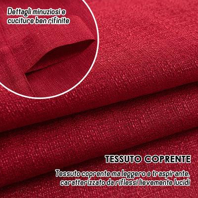 COPPIA TENDE SEMI COPRENTI IN TINTA UNITA 2X70X235CM ROSSO