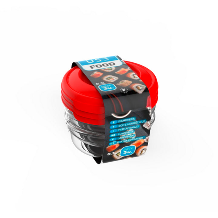 SET 3 LUNCH BOX ROTONDI 100ML