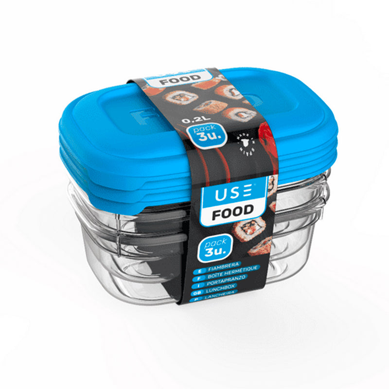SET 3 LUNCH BOX RETTANGOLARI 200ML