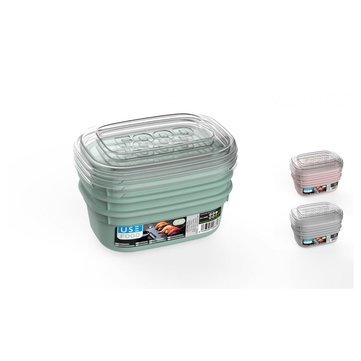 SET 3 LUNCH BOX RETTANGOLARI 200ML