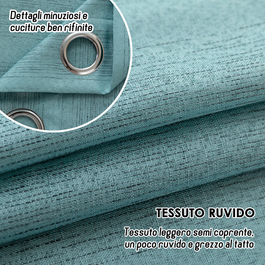 TENDA SEMI COPRENTE MOTIVO A RIGHE 1 PANNELLO 140X285CM CELESTE