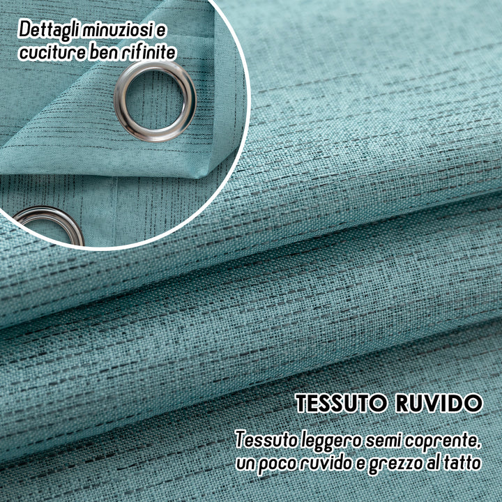 TENDA SEMI COPRENTE MOTIVO A RIGHE 1 PANNELLO 140X285CM CELESTE