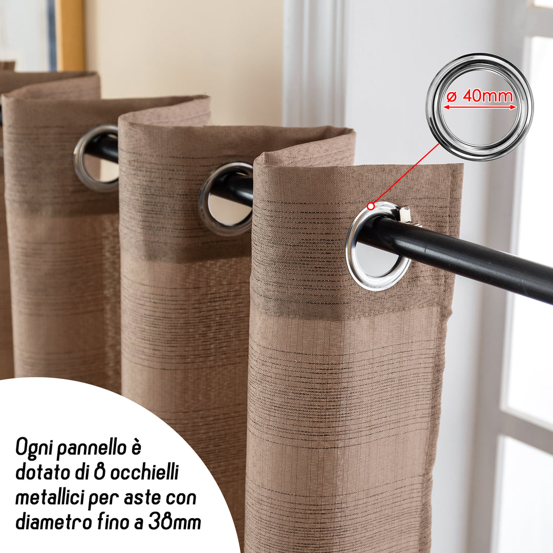 TENDA SEMI COPRENTE MOTIVO A RIGHE 1 PANNELLO 140X285CM MARRONE